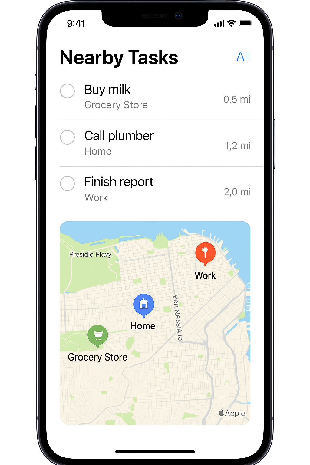 Ceyal app preview showing nearby tasks and a map with location markers